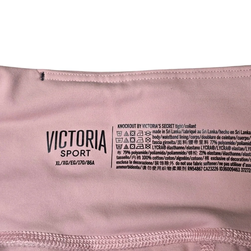 Victoria Sport Knockout Leggings XL Pink Mesh‎ Panel Pockets Activewear Yoga K3